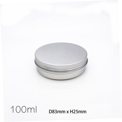 China Recycled Materials 100ml Wholesale Custom Silver Cream Container And Packaging Metal Tin Box Tin Can Aluminum Cosmetic Jar With Screw Cap for sale