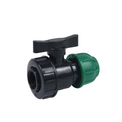 China IRRIGATION SYSTEM Water Pipe Fittings Unions Single HDPE Pipe Ball Valve Female or Male Threaded PP HDPE COMPRESSION FITTINGS à venda