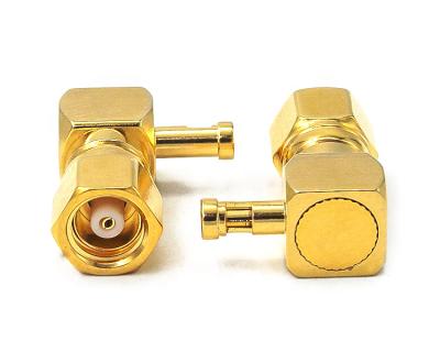 China Hot Sale RF Coaxial Female Connector SMC Jack Right Angle Crimp Connector for RG316 Cable for sale