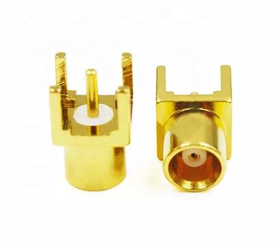 China RF Factory Directly Sell Brass Straight MCX Female RF Coaxial Connector Adapter Connector For PCB Mount for sale