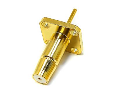 China High quality 4holes jack panel mount female rf adapter rf coaxial connector qma connectors gold plating type for sale