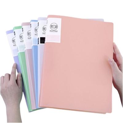 China High Quality Plastic Notebook Movable Transparent Plastic Notebook A4 Sheets Cover Clip Folder for sale