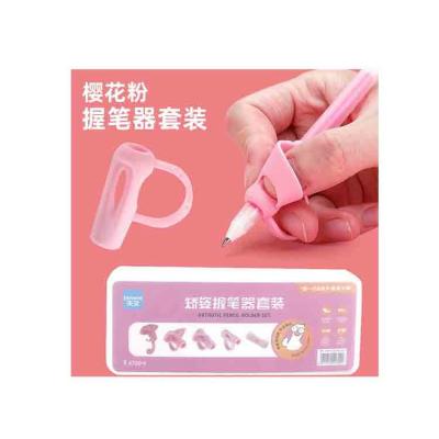 China Student's Posture Soft Silicone Pen-Standing Rubber Pencil Correction Grips Posture Pen-Standing Students Pen Grip Corrector Set Of Kids for sale