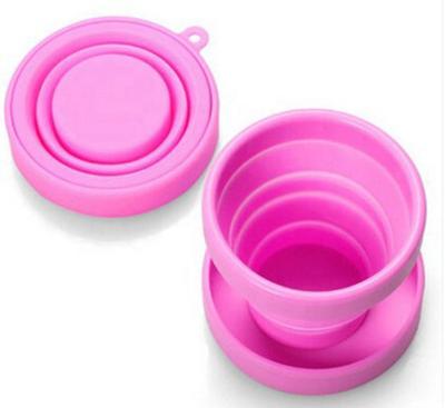 China Sustainable Wholesale Custom Portable Silicone Water Cups Reusable Silicone Folding Cup for sale