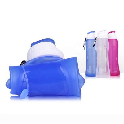 China Collapsible Collapsible 500ml Drinks Water Bottle Cup Viable Kettle Collapsible Sports Travel Silicone Water Bottle for sale