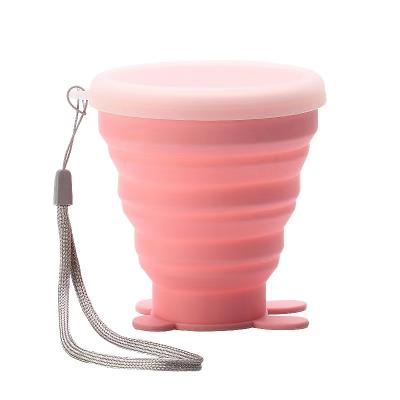 China Sustainable Collapsible Collapsible Silicone 250ml Coffee Mug Drinking Cup With Lid for sale