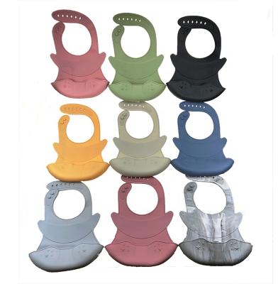 China BPA Free Food Grade Silicone Soft Bib Easy Clean CPC and BPA Silicone Free Waterproof Baby Bib for sale