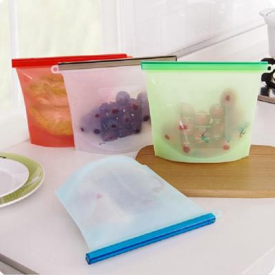 China Viable BPA Free Silicone Food Vacuum Storage Reusable Reusable Freezer Bag for sale