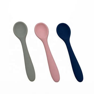 China BPA Free Fork And Feeding Spoon Silicone Baby Spoon BPA Free Silicone Baby Spoon for sale