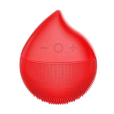 China Acne Treatment Best Face Exfoliator Brush Food Grade Silicone Sonic Facial Cleanser Massage With Red Blue Light Therapy for sale