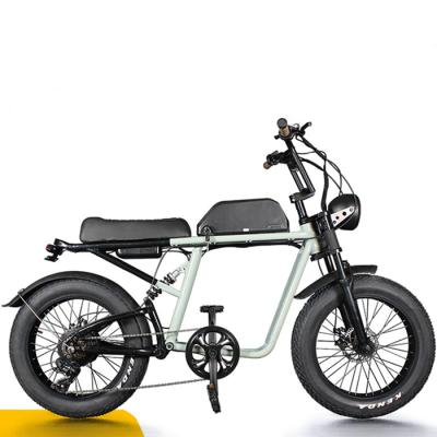 China Sale 400W Aluminum Alloy Speed ​​400W Cross Country Retro Fat Bike Fat Tire Top Suspension Electric Tandem Snow Electric Mountain Bike for sale