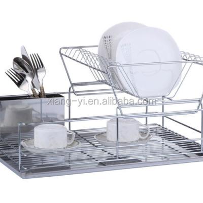 China Sustainable dish rack with 430 stainless steel tray and cutlery rack for sale