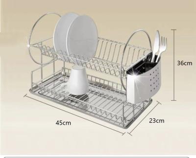 China Sustainable 2 Tier Stainless Steel Rack Dish Storage Rack Multilayer Kitchen Seasoning Rack for sale