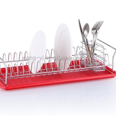 China Sustainable Kitchen Utensils Rack Single Layer Single Dish Rack With Drain Board for sale