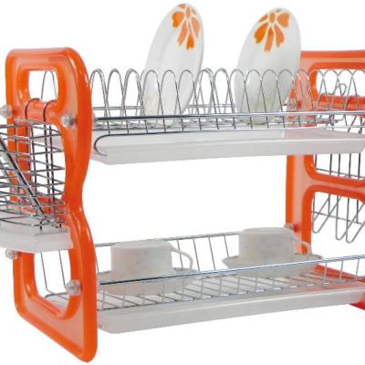 China Sustainable New Rust Proof Household Kitchen With 2 Layers Stainless Steel Dish Drain Rack for sale