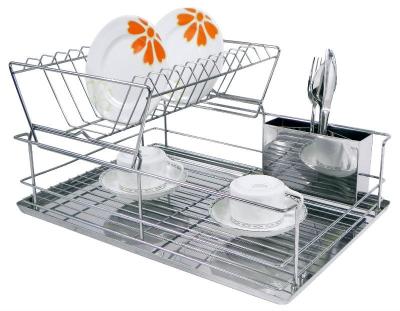 China Sustainable 2 Tier Copper Dish Drying Rack Home Kitchen Supplies Sink Countertop Storage Shelf Drainer Organizer for sale