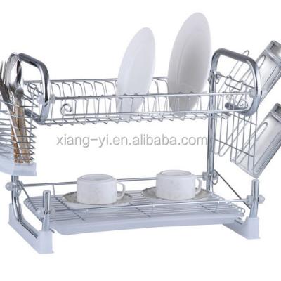 China Most Popular Viable Kitchen Double Dish Rack Sink With Drain Board for sale