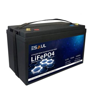 China Toys ESAUL 12V 12.8V 120AH 200AH Lifepo4 battery rechargeable lithium battery for RV camper trolling boat for sale