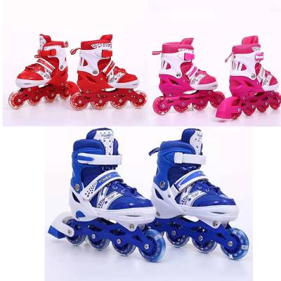 China Adjustable Outdoor Practicing Sports Pvc70mm Children's Shine Inline Skates Boys And Girls Speed ​​Skating Shoes for sale