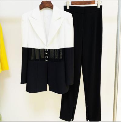 China Celebrity Anti Shrink Top Quality Evening Suits& Pants Fashion Ladies Suits Women Two Piece Set Blazer for sale