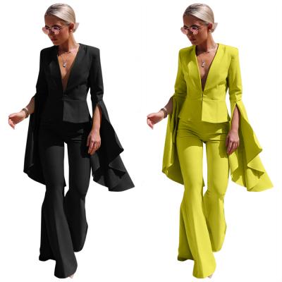 China Hot Sale Anti-Wrinkle Fashion Women Clothing Two Piece Pants&Blazer Set Blazers Ladies Women for sale