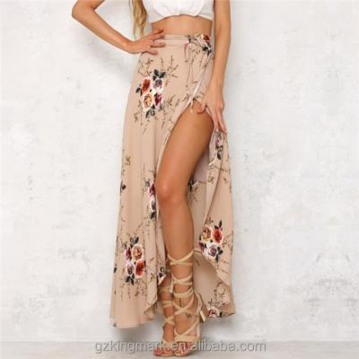 China New Factory Stock Women Summer Chiffon Latest Design Skirt Summer Maxi Skirt More Pictures for sale