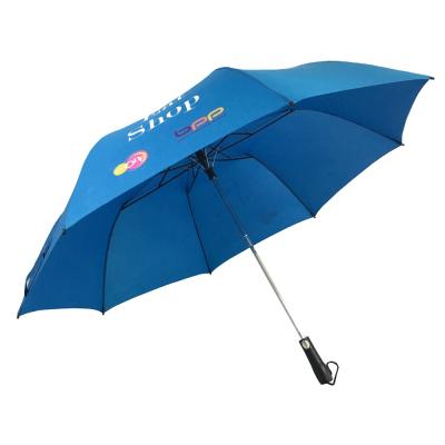 China Contemporary Frame 27inch Fast Delivery 2 Times Ready Telescopic Golf Umbrella Blue Color for sale