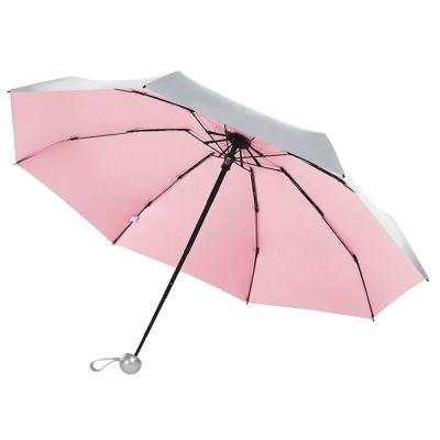 China 21Inch 8K Contemporary Silver Coating 5 Fold Umbrella With Logo Print for sale