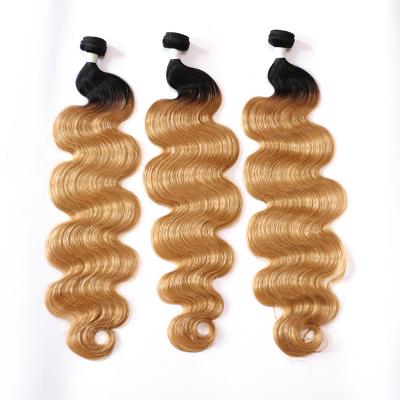 China Body Wave 10A Grade Raw Brazilian Two Tone Virgin Hair Bundles for sale