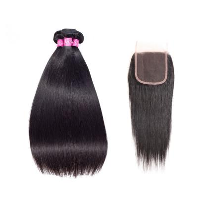 China Best Selling Silky Straight Peruvian Straight Virgin Hair Bundles With Closure for sale