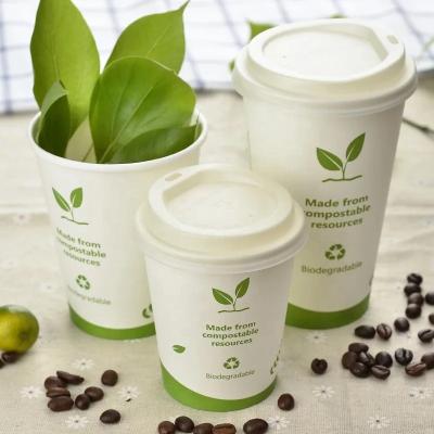 China Single Wall 8oz 12oz 16oz Take Away PLA Coated Paper Cup Compostable Paper for sale