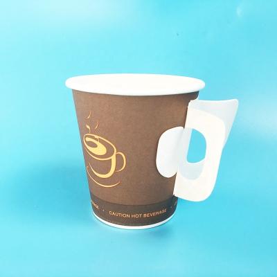 China With Handle Wholesale Coffee Paper Cup Holder Disposable Ice Cream Rolls 7oz Disposable Paper Cup With Handle for sale