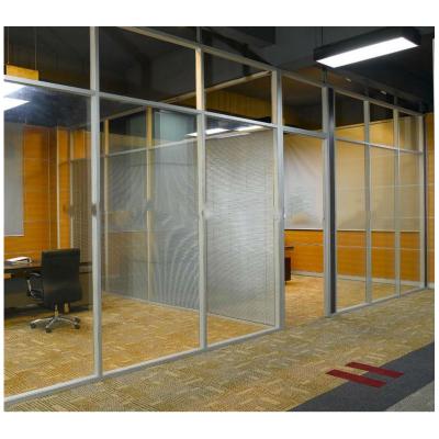 China Latest Customized Modern V80 Factory Directly Sell 80MM Thickness Office Furniture Partition Top Double Screens Glass Dividers for sale