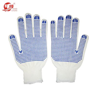 China Seamless Elastic Knit OEM Cheap Cotton Gloves With Dots On Both Side For Industrial Use for sale