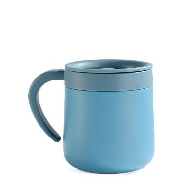 China Durable Double-Layer Steel Vacuum Insulation Coffee Mug Foreign Trade New304Stainless Simple Intellectual With Handle Office Mug for sale