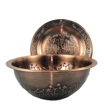 China Sustainable High Quality Stainless Steel Copper Wash Basin Dish Craft Basin Face Wash for sale