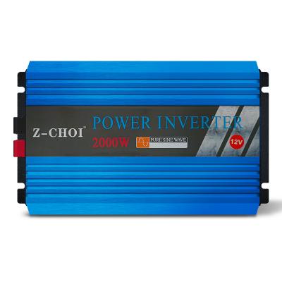 China 2000W 2KW 12V 24V AC 220V DC Off Grid Power Solar Power Pure Sine Wave Inverter For Washing Machine 37.5*15.5*7.3CM for sale