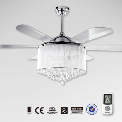 China Crystal Battery Powered Ceiling Fan for sale