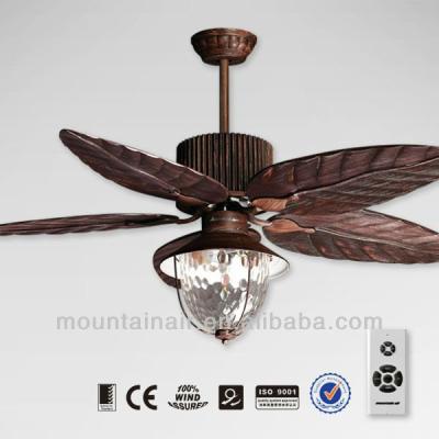 China Cool and Refresh Air MOUNTAIN AIR Blade Wooden Ceiling Fan with Single Light and Remote 48YOF-3098 for sale