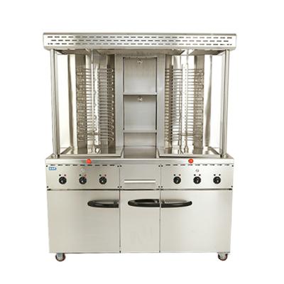 China Hotels Commercial Double Heads 6 Burners Shawarma Chicken Doner Kebab Machine Electric Automatic Grill for sale