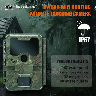 中国 KW866 WIFI Hunting wildlife trail Camera waterproof IP67 OEM/ODM 512GB Storage SD Memory Card 32MP 4K easy use 販売のため