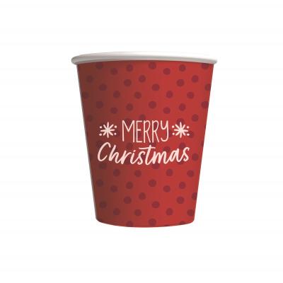 China Party Custom Printed Logo Paper Christmas Cups Disposable Coffee Hot Drink Mug for sale