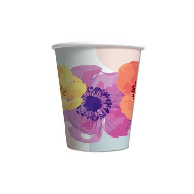 China Flower And Factory Household Private Label Rose Flower To Go Cheap Paper Holiday Cups Disposable Coffee Paper Cups for sale