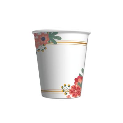 China Flower and Plants 2023 8OZ High Quality 10pcs Per Set Hot Drink Coffee Cups Party Disposable Flower Red Paper Cups for sale