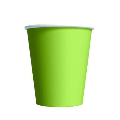 China Solid Color Household Supplies 9oz Green Solid Color Coffee Disposable Paper Cups For Hot Drinks for sale