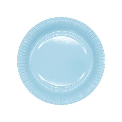 China 270g White Card Paper Plates Large Disposable Round Paper Dinner Tableware Solid Color Party Tableware Supplies for sale