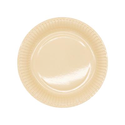 China 270g White Card Wholesale Stocked Single Color Party Plate Disposable Paper Factory 270gsm DIY Paper Plates for sale