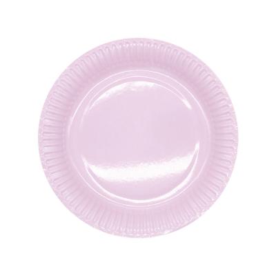 China 270g Card Party Decoration 9inch Color Birthday Party Paper Plates Pure White Disposable Eco-friendly Paper Plate for sale