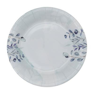 China wholesale cheap 270g white card custom printed 9 inch paper plates flowers for party for sale