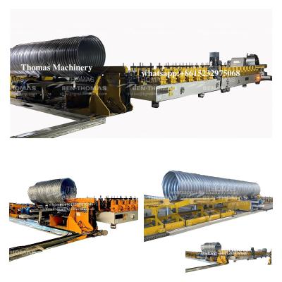 China Corrugated Drain Drain Spiral Pipe Making Machine Galvanized Steel Culvert Pipe Machine for sale